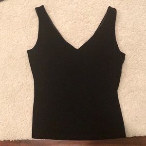 Black velvet tank top